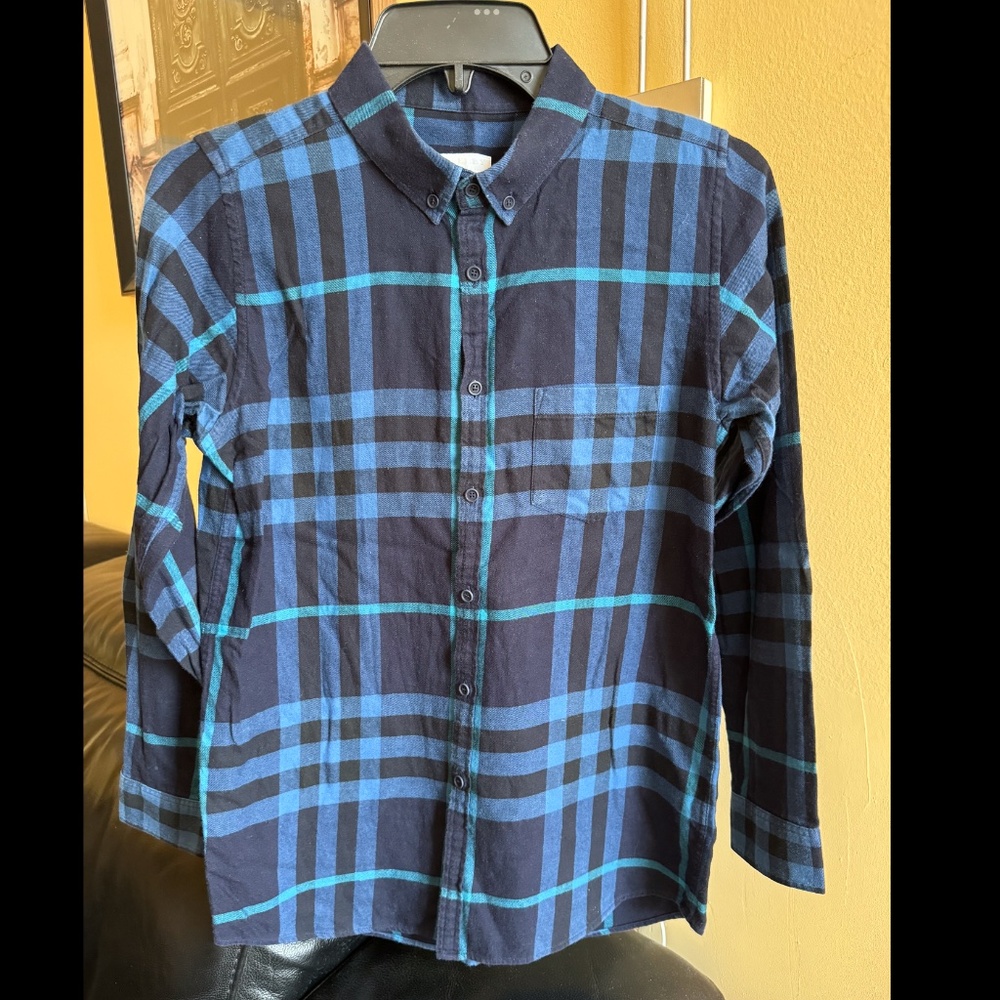 Burberry boys Check Flannel Cotton long sleeve Shirt size 14